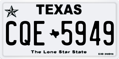 TX license plate CQE5949