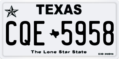TX license plate CQE5958
