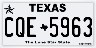 TX license plate CQE5963
