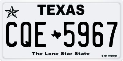 TX license plate CQE5967