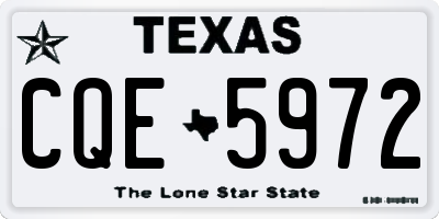 TX license plate CQE5972