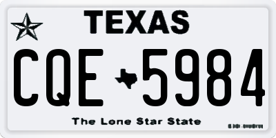 TX license plate CQE5984