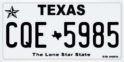 TX license plate CQE5985