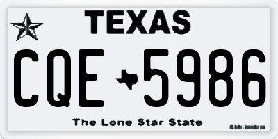 TX license plate CQE5986