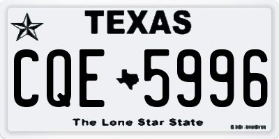 TX license plate CQE5996