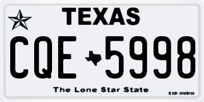 TX license plate CQE5998