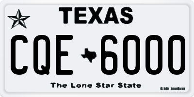 TX license plate CQE6000