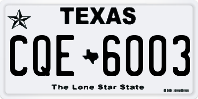 TX license plate CQE6003