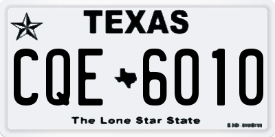 TX license plate CQE6010
