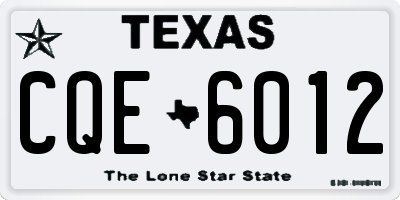 TX license plate CQE6012