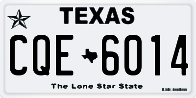 TX license plate CQE6014
