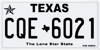 TX license plate CQE6021