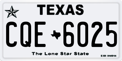TX license plate CQE6025