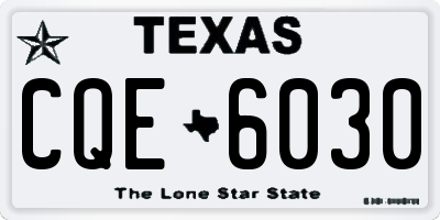 TX license plate CQE6030