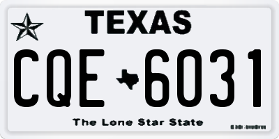 TX license plate CQE6031