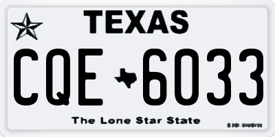 TX license plate CQE6033