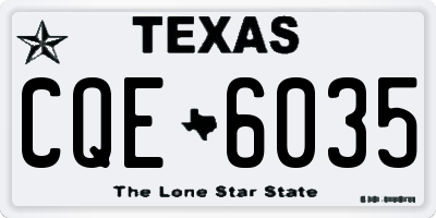 TX license plate CQE6035