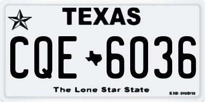 TX license plate CQE6036