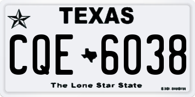 TX license plate CQE6038