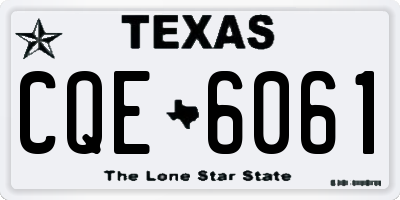 TX license plate CQE6061