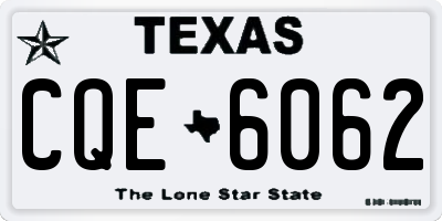 TX license plate CQE6062
