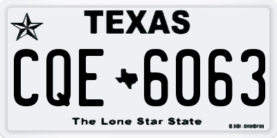 TX license plate CQE6063