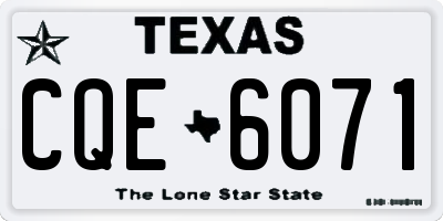TX license plate CQE6071