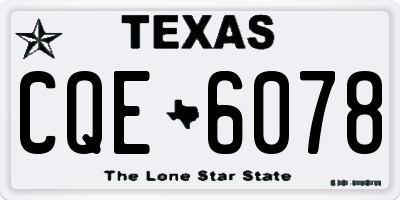 TX license plate CQE6078