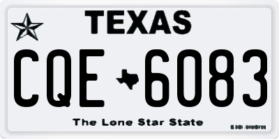 TX license plate CQE6083