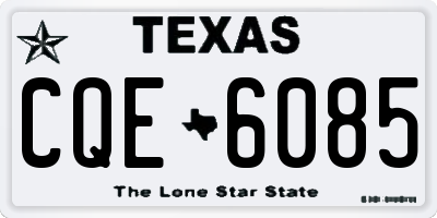 TX license plate CQE6085