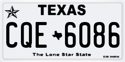 TX license plate CQE6086