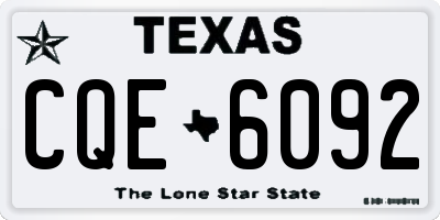 TX license plate CQE6092