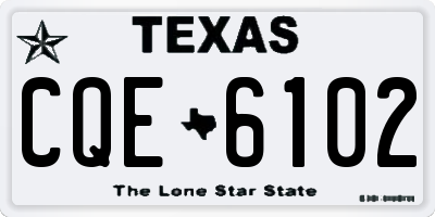 TX license plate CQE6102