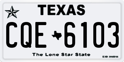 TX license plate CQE6103