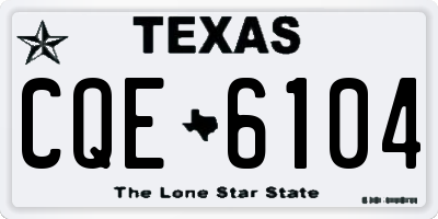 TX license plate CQE6104