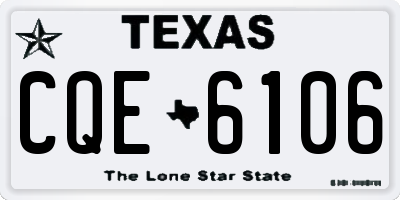 TX license plate CQE6106