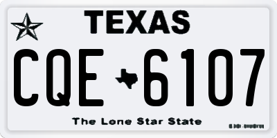 TX license plate CQE6107