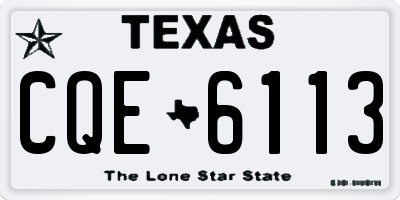 TX license plate CQE6113