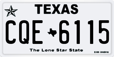 TX license plate CQE6115