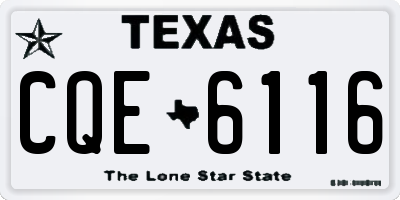 TX license plate CQE6116
