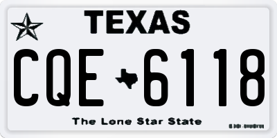 TX license plate CQE6118