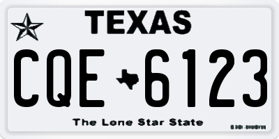 TX license plate CQE6123