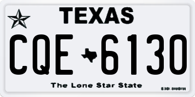 TX license plate CQE6130