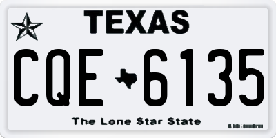 TX license plate CQE6135