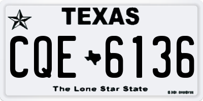 TX license plate CQE6136