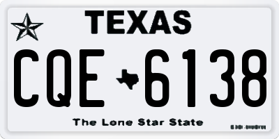 TX license plate CQE6138