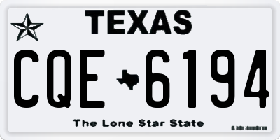 TX license plate CQE6194