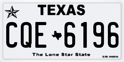 TX license plate CQE6196