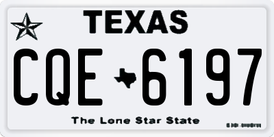 TX license plate CQE6197