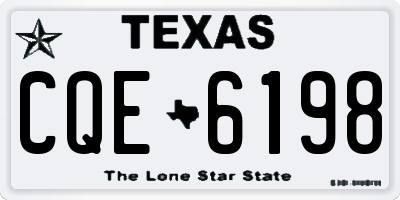 TX license plate CQE6198